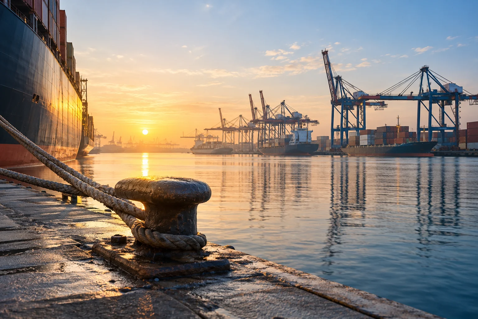 Hafen und Handelsverkehrsnetze